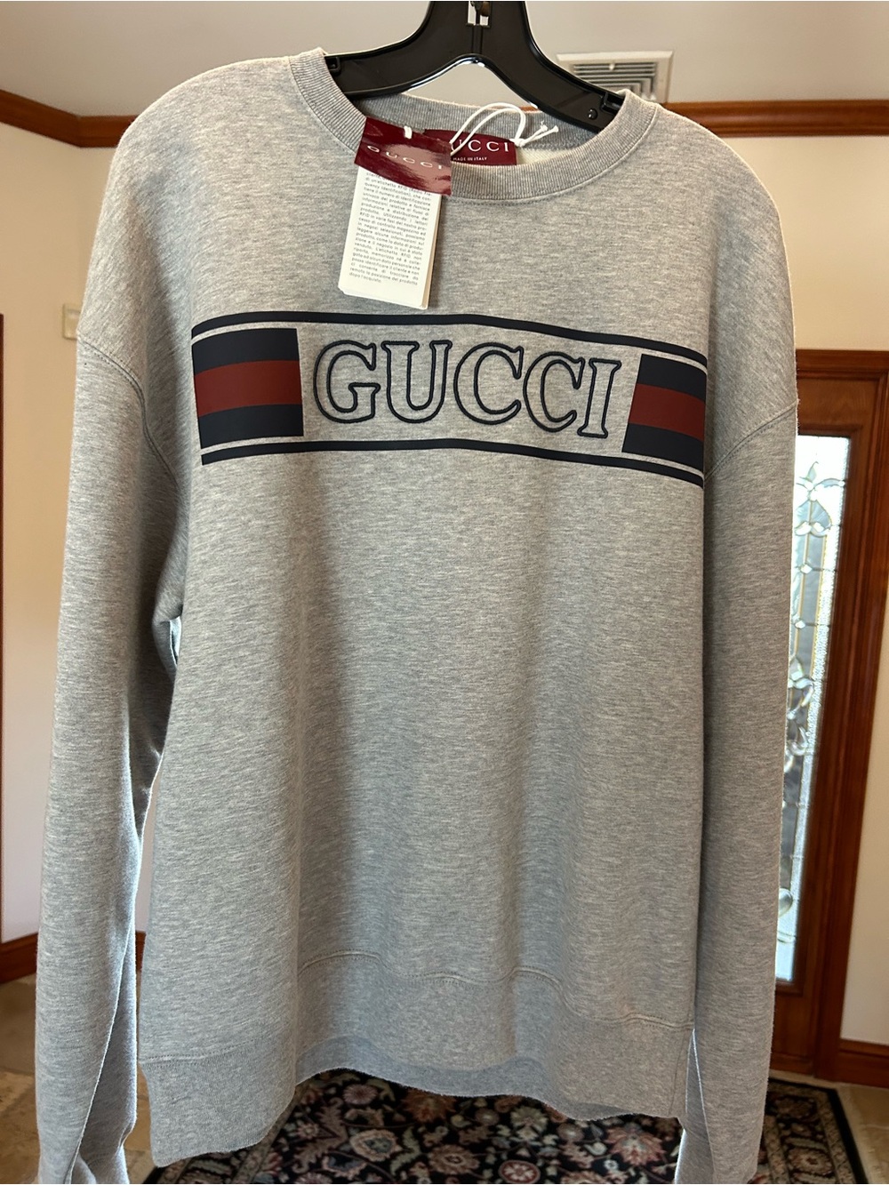 Men's Gucci jersey cotton sweatshirt prominent retro style embroidery medium